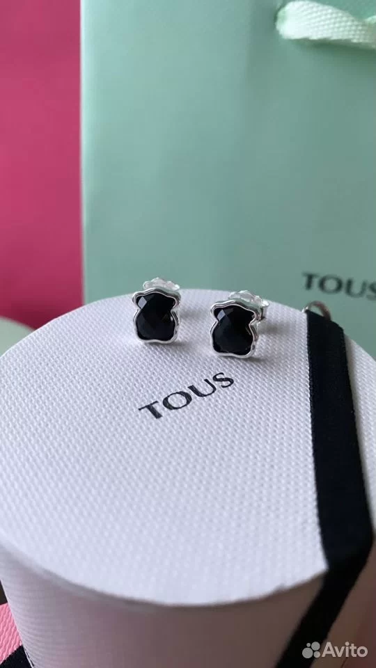 Серьги серебро Tous Тоус чёрный оникс — изображение 2