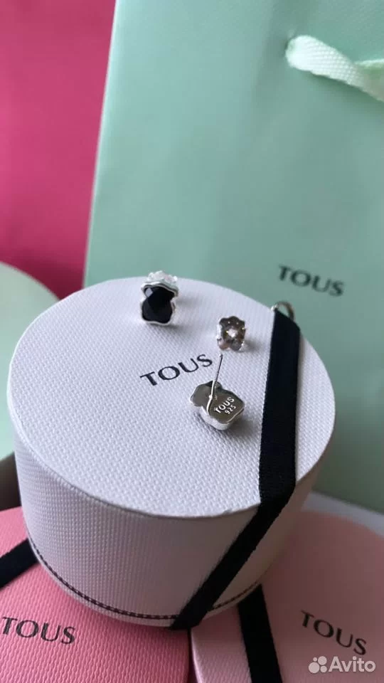 Серьги серебро Tous Тоус чёрный оникс — изображение 3