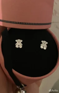 Серьги Tous 1 см серебро