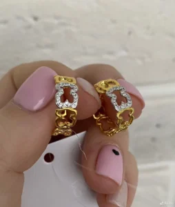 Серьги Tous Тоус жёлтый vermeil цирконы