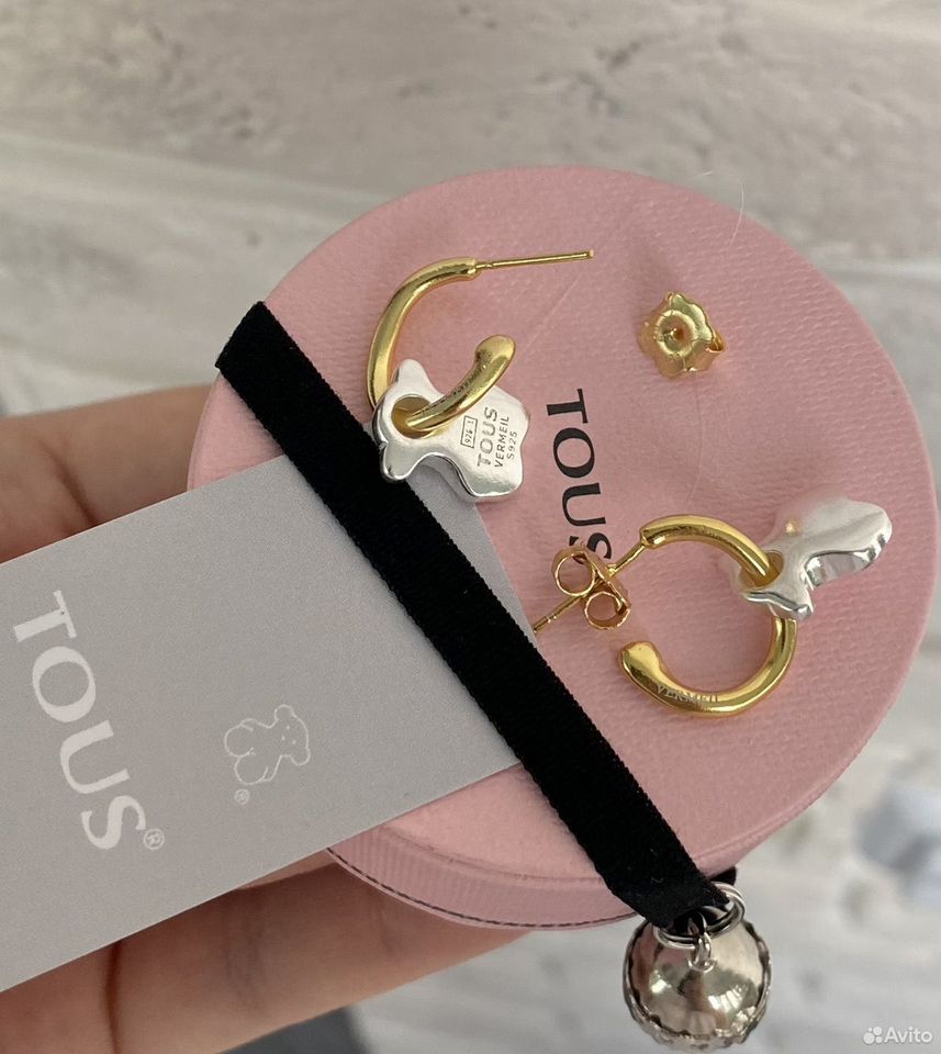 Серьги Tous Тоус Luah серебро vermeil