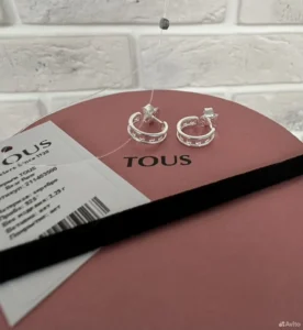 Серьги полукольца Tous Тоус Bear Row серебро