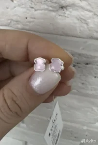 Серьги Tous Тоус серебро кварц 0,7 см
