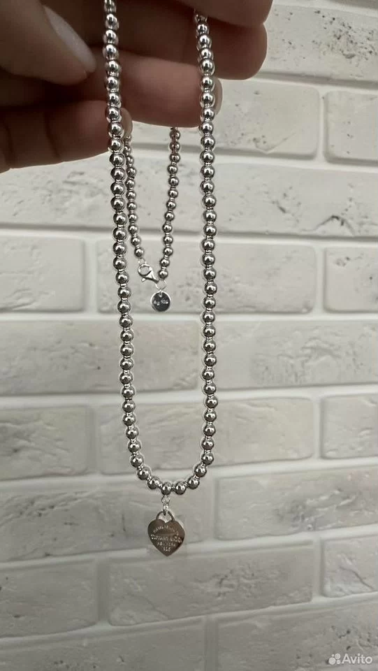 Колье Tiffany Тиффани серебро бирюзовая эмаль — изображение 2