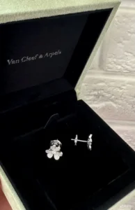 Серьги Van Cleef Ван Клиф серебро цирконы