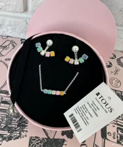 Серьги и браслет Tous Тоус Mini Color камни