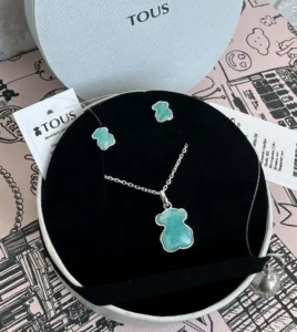 Серьги, кулон, цепочка Tous Тоус Color амазонит