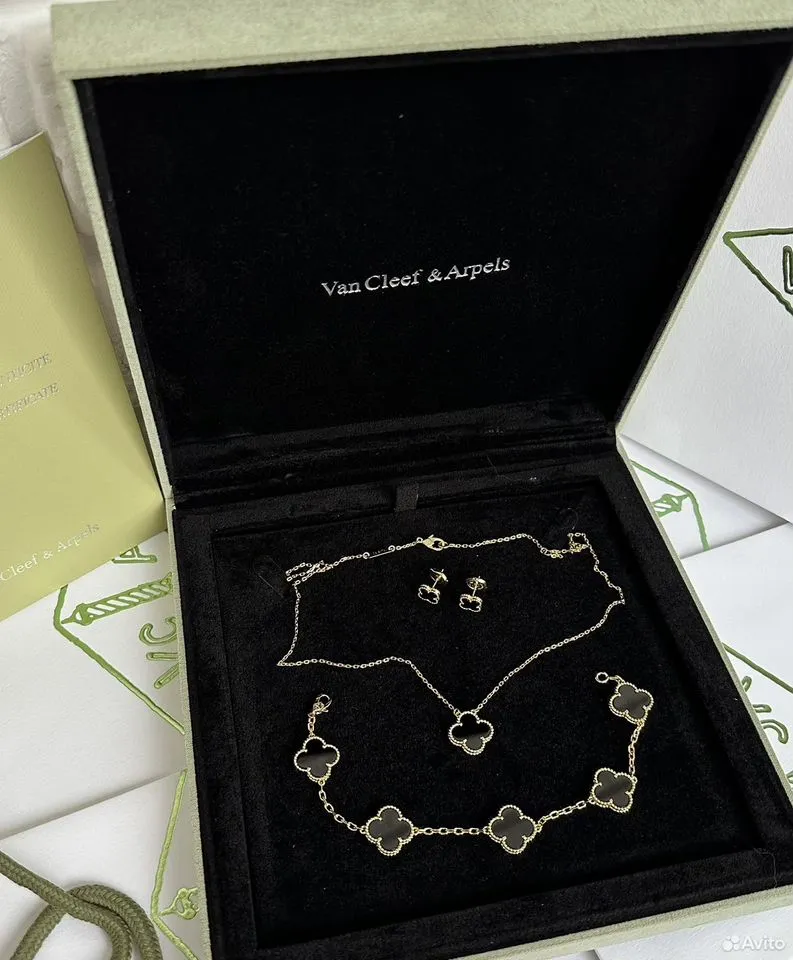 Колье, серьги т браслет Van Cleef Ван Клиф оникс — изображение 2