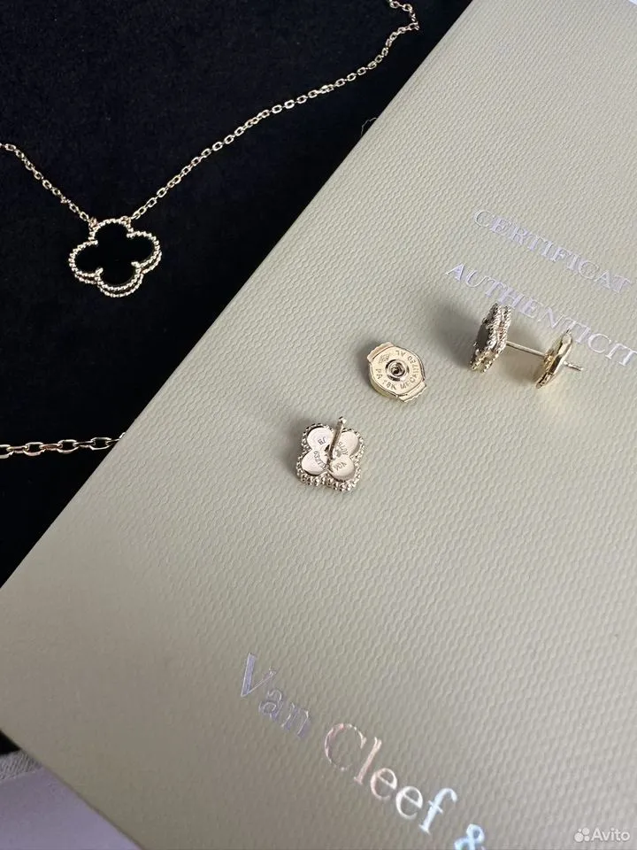 Колье, серьги т браслет Van Cleef Ван Клиф оникс — изображение 4