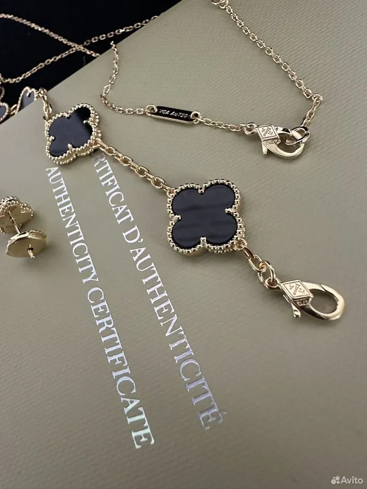 Колье, серьги т браслет Van Cleef Ван Клиф оникс — изображение 6