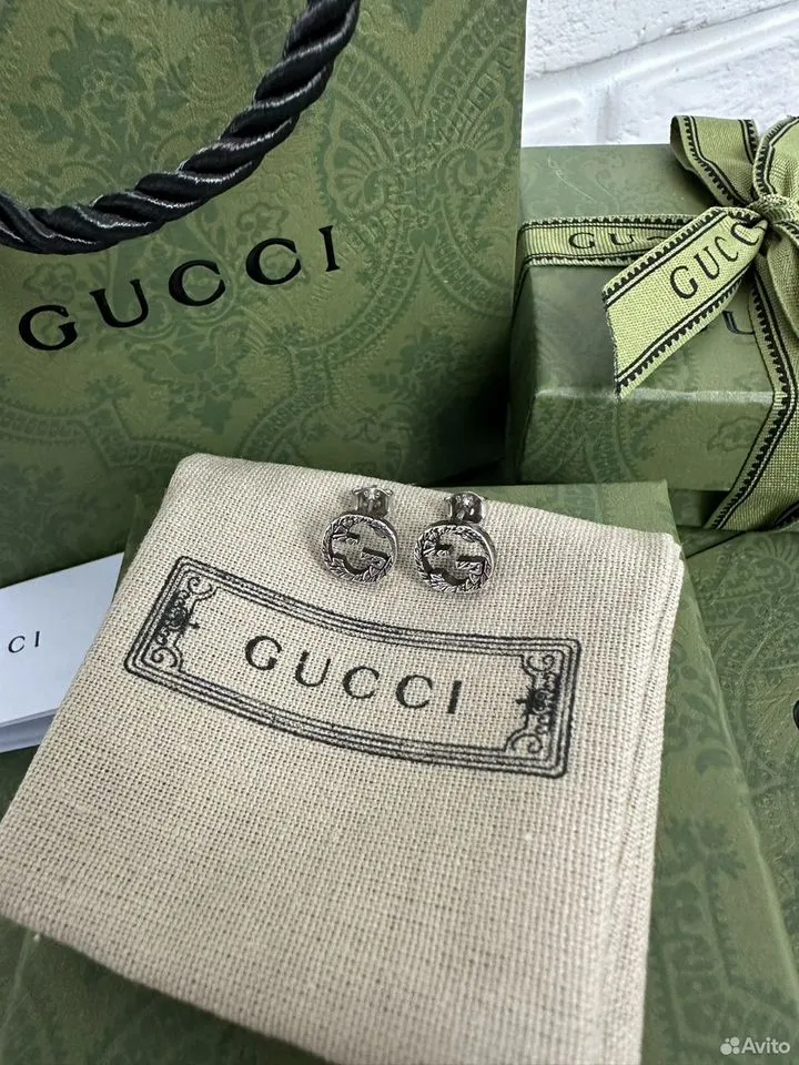 Серьги Gucci Гучи серебро
