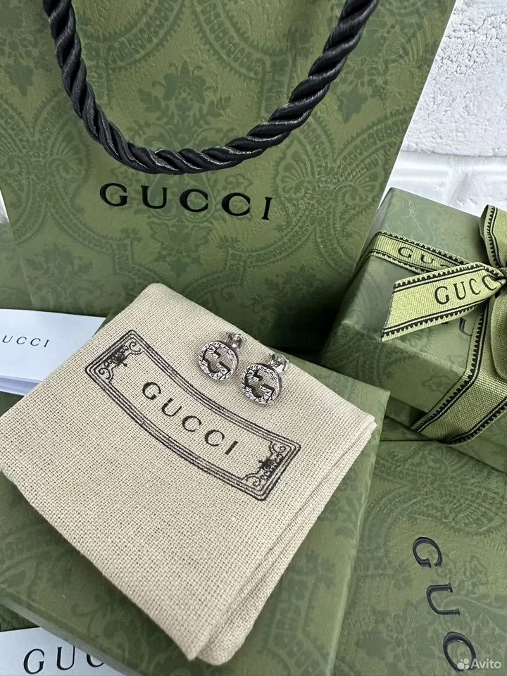 Серьги Gucci Гучи серебро — изображение 2